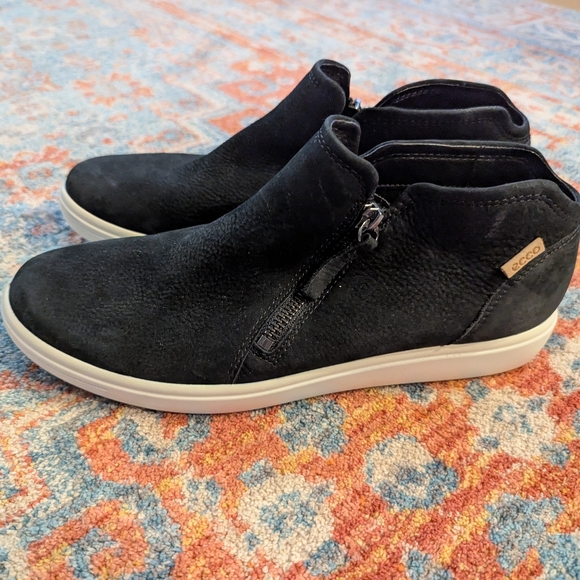 ECCO Soft 7 Low Cut Zip Bootie Women's EU 41 US 10/10.5 Suede Leather Shoes - Picture 3 of 8